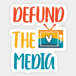 Distressed Retro Vintage Defund The Media Sticker